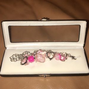 {3/$20} Pink Crystal and Heart Bracelet